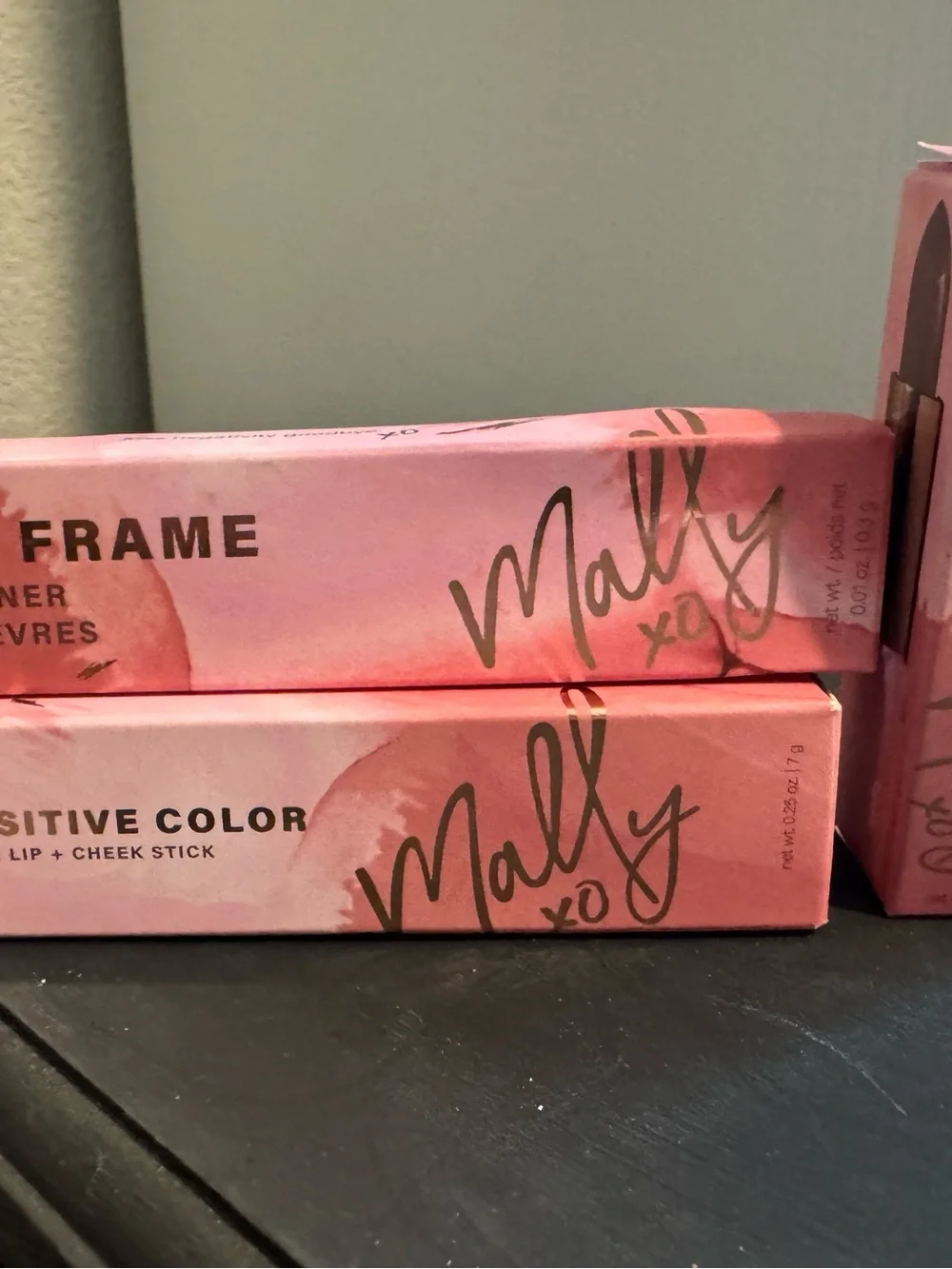 Mally Beauty Pink Nude Lipstick, Lip Liner Duo and Cheek Stick